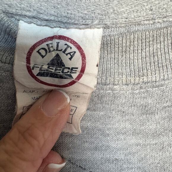 Vintage JFK Kennedy Sweatshirt Massachusetts Delta Fleece Gray XL - Picture 7 of 8